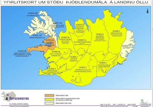 Yfirlitskort um stöðu þjóðlendumála.