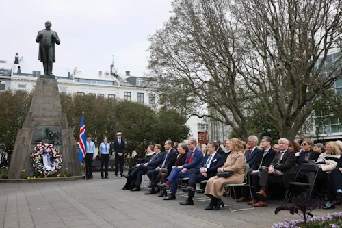 Frá þjóðhátíðardagskrá á Austurvelli 17. júní 2023.