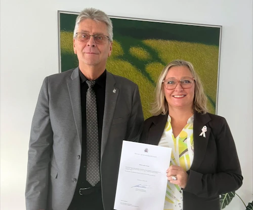 Guðmundur Ingi Kristinsson, mennta- og barnamálaráðherra og Sigurbjörg Fjölnisdóttir