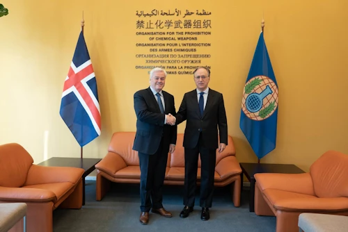 Þórður Ægir og Fernando Arias (Mynd: OPCW)