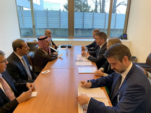 Frá fundi utanríkisráðherra Íslands og Sádi-Arabíu í Genf í dag