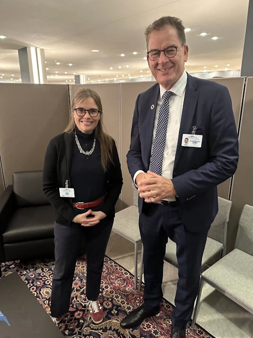Katrín Jakobsdóttir forsætisráðherra og Gerd Muller, framkvæmdastjóri ILDO.