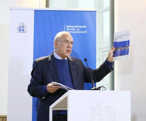 Angel Gurría framkvæmdastjóri OECD kynnti skýrsluna. 