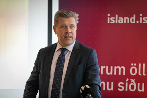 Bjarni Benediktsson, fjármála- og efnahagsráðherra, á kynningarfundi um stafræn ökuskírteini.