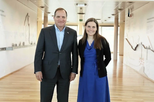 Katrín Jakobsdóttir, forsætisráðherra, og  Stefan Löfven, forsætisráðherra Svíþjóðar