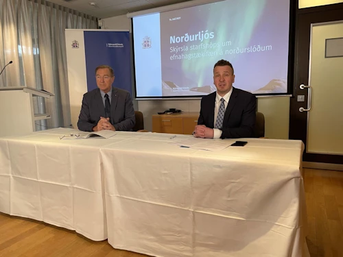 Guðlaugur Þór og Árni Sigfússon á blaðamannafundinum í dag