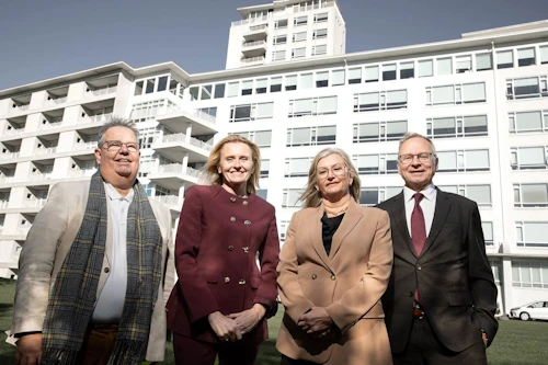 Gunnar Svavarsson framkvæmdastjóri NLSH, Heiða Björg Hilmisdóttir borgarstjóri, Alma D. Möller heilbrigðisráðherra og Runólfur Pálsson forstjóri Landspítala