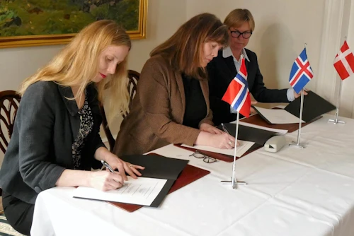Frá vinstri: Carina Ekornes, Svandís Svavarsdóttir og Eva Egesborg