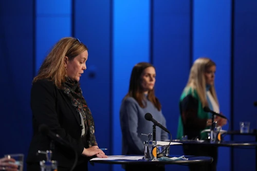 Frá fréttamannafundi 30. október um hertar sóttvarnaráðstafanir 