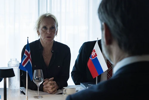 Þorgerður Katrín Gunnarsdóttir á fundi með Juraj Blanár, utanríkis- og Evrópumálaráðherra Slóvakíu, í Reykjavík 2. maí 2026