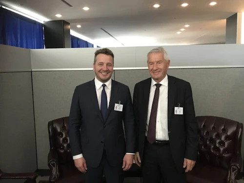 Utanríkisráðherra Íslands og framkvæmdastjóri Evrópuráðsins, Thorbjörn Jagland