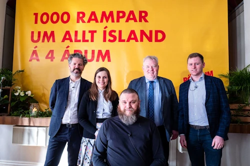 Á kynningarfundi um Römpum upp Ísland: F.v.: Dagur B. Eggertsson, Katrín Jakobsdóttir, Haraldur Þorleifsson, Sigurður Ingi Jóhannsson og Friðrik Sigurbjörnsson.