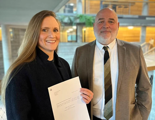 Lovísa Ósk Gunnarsdóttir og Logi Einarsson, menningar-, nýsköpunar- og háskólaráðherra.