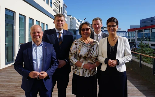 Dómsmálaráðherrar hittust í Reykjavík. Frá vinstri: Morgan Johansson, Jøran Kallmyr, Martha Abelsen, Nick Hækkerup og Þórdís Kolbrún Reykfjörð Gylfadóttir.