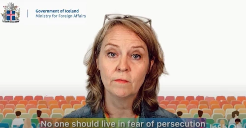 Auðbjörg Halldórsdóttir fastafulltrúi Íslands gagnvart UNESCO flutti myndbandsávarp