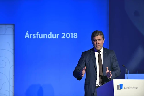 Bjarni Benediktsson á ársfundi Landsvirkjunar. 