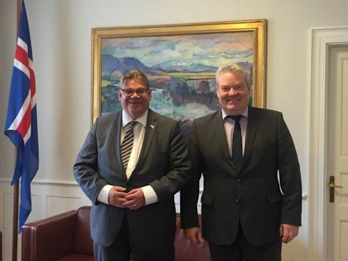 Timo Soini utanríkisráðherra Finnlands og Sigurður Ingi Jóhannsson forsætisráðherra