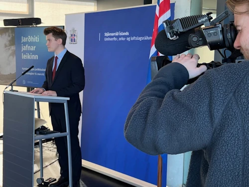 Frá kynningu Jóhanns Páls Jóhannssonar, umhverfis-, orku- og loftslagsráðherra á átakinu Jarðhiti jafnar leikinn.