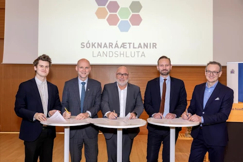 Höfuðborgarsvæðið: Jóhann Páll Jóhannsson umhverfis-, orku- og loftslagsráðherra, Eyjólfur Ármannsson samgöngu- og sveitarstjórnarráðherra, Logi Einarsson menningar-, nýsköpunar- og háskólaráðherra, Einar Þorsteinsson, borgarstjóri og formaður stjórnar SSH og Páll Björgvin Guðmundsson, framkvæmdastjóri SSH.