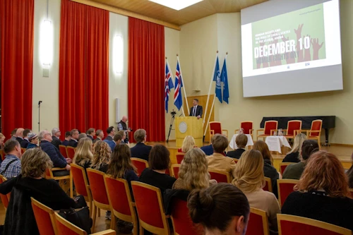 Guðlaugur Þór Þórðarson utanríkisráðherra í ræðustól