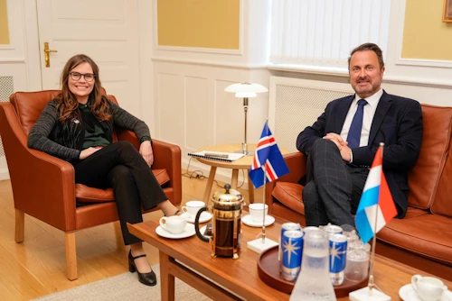 Katrín Jakobsdóttir forsætisráðherra og Xavier Bettel, forsætisráðherra Lúxemborgar.