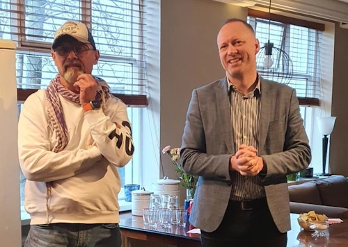 Tolli Morthens og Guðmundur Ingi Guðbrandsson, félags- og vinnumarkaðsráðherra, við opnunina.