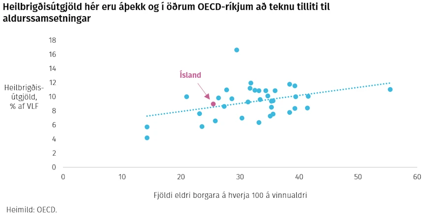 Heilbrigðisútgjöld hér eru áþekk og í öðrum OECD-ríkjum að teknu tilliti til aldurssamsetningar