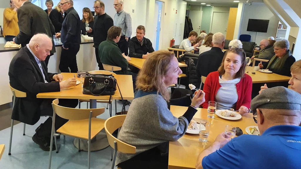 Frá kaffispjalli ráðherra með styrkhöfum.