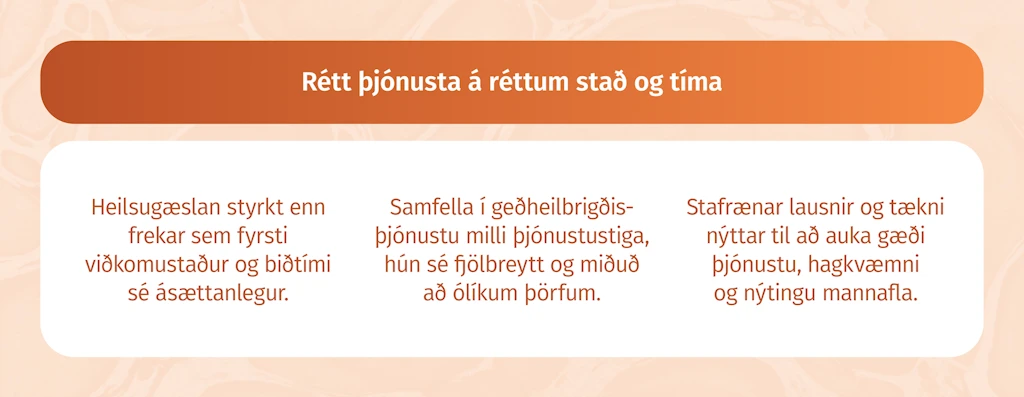 Rétt þjónusta á réttum stað og tíma