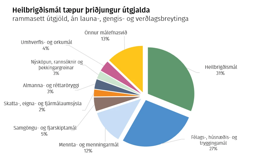 Heilbrigðismál tæpur þriðjungur útgjalda