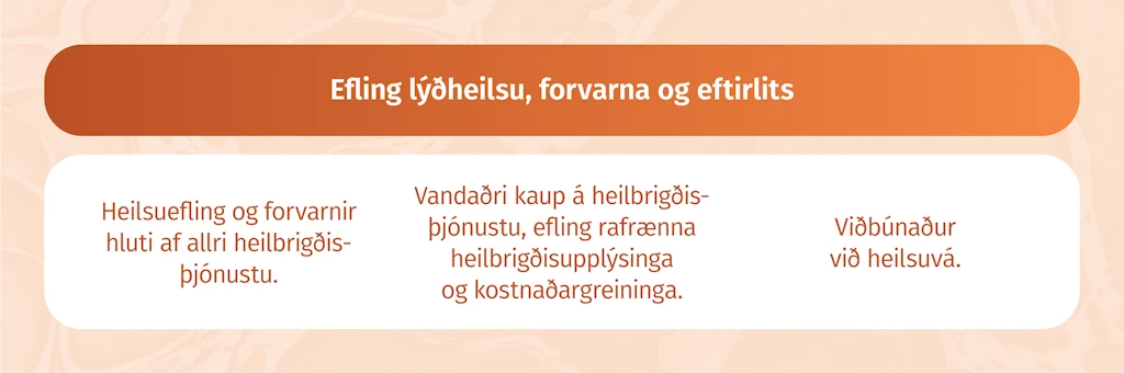 Efling lýðheilsu, forvarna og eftirlits